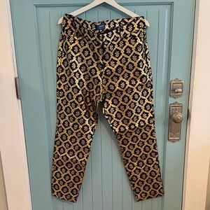 Old Navy Black and Gold Patterned Women's Dress Pants
